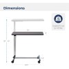 Adjustable Non Tilt Top Overbed Table with Wheels Hospital Home