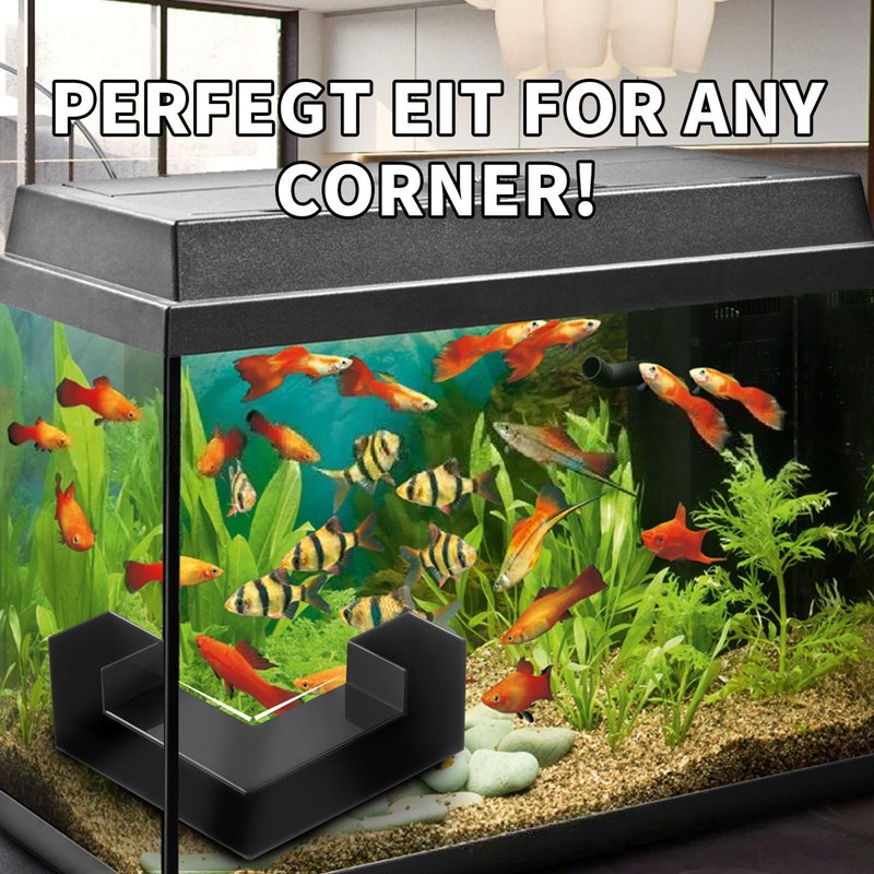 Generic Aquarium Underground Tunnel, Small Plastic 2 Outlets Corner Aquarium