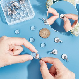 UNICRAFTALE 30 Sets DIY Earrings Making Lever Earrings with Cabochons Stainless Steel Lever Back Earring Base Round Earrings Blanks with 12 mm Glass Cabochons for DIY Jewellery Making