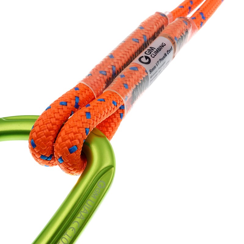 GM CLIMBING 8mm ダブルブレード アイツーアイ プルージックコード 115CM オレンジ