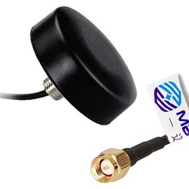 Maswell GPS Puck Antenna SMA 1575 MHz Navigation Vehicle Car Truck Boat Caravan Motorhome Van Satnav 3 Metre Cable Outdoor Antenna Waterproof Outdoor