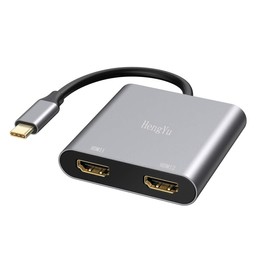 USB C to HDMI Adapter 2-in-1 HDMI Two Screen Output HDMI Splitter Extended Mode Displayport HDMI Converter Type-C Dual HDMI Extension Multi-Display Adapter Typec HDMI Hub Compatible with MacBook