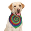 Green Rainbow Yellow Blue Rose Red Tie Dye Dog Bandana