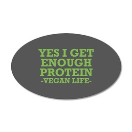 CafePress Vegan Life 20"x12" Oval Wall Decal, Vinyl Wall Peel, Reusable Cling