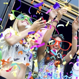 Pudgy Pedro's Jumbo Party Sunglasses | Novelty Shades Perfect For Birthdays, Theme Parties, Charity Events, Weddings, and More | Giant Glasses, Fits Adults and Women Men​​ (Red)