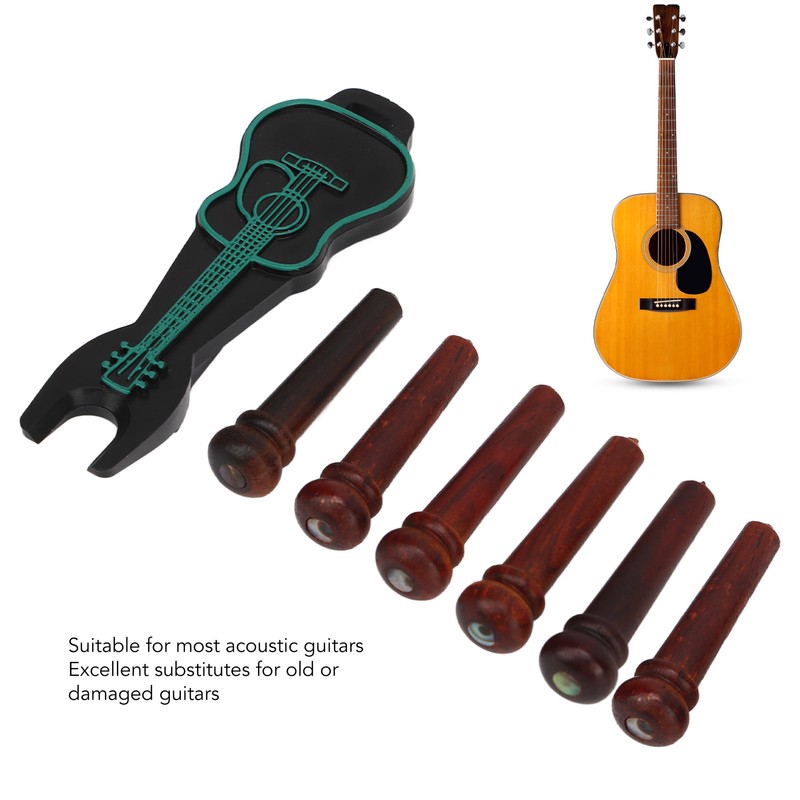 6Pcs Guitar Pin Maple Delicate Professional Acoustic Guitar Bridge Pin