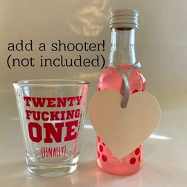 21st Birthday Shot Glass-Novelty Gifts for 21st Birthday-21 Year Old Birthday Gag Gifts-Finally 21 (clear-pink)