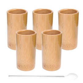 Hemoton Glass Set Wooden Cupping Set 5pcs Wooden Fire Set Vacuum Massage Body Cupping Kit for Professionals Chinese Cupping Body Cup Size M Muscle Relaxation Cupping Cups China Set