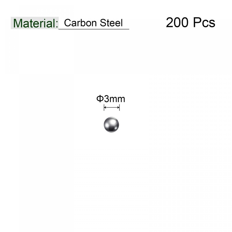 sourcing map Pack of 200 3 mm Carbon Steel Storage