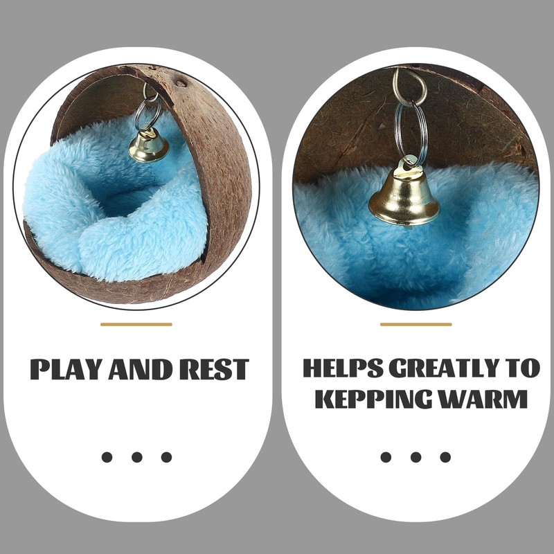 POPETPOP Hamster Hammock Cute Soft Coconut Shell Sleeping Nest with