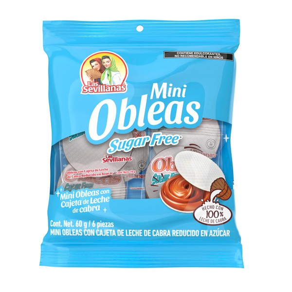 Las Sevillanas Obleas Con Cajeta, Sin Azúcar - paquete de 3 Piezas, 60 g, Total: 180 g