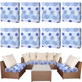 Newwiee 8 Pcs Stretch Patio Cushion Covers Dahlia Flower Outdoor Cushion Cover Replacement Furniture, Waterproof Washable Floral Printed Sofa Couch Seat Slipcovers Summer Home Decor(Stylish Color)