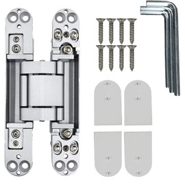 Ranbo 6 x 2.5 x 1 inch Zinc Alloy/Aluminum Alloy Material Heavy Duty Invisible/Concealed/Hidden 3 Way Adjustable Butt Hinge Suitable for Commercial Residential Industrial Door