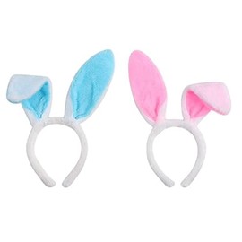 WchoeSS 2pcs Easter Bunny Ears Headbands, Rabbit Ears Headband for Kids Plush Rabbit Ears Hairbands Bunny Costume Accessories Rabbit Ears Kid's Fancy Dress Props Costume Accessories