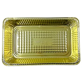 Handi-Foil Full-Size Deep Premium Quality Black & Gold Aluminum Steam Table Pan with Lid (Pack of 10)