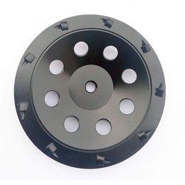 7" inch PCD Grinding Wheel 9 Segments for Remove Epoxy Glue Mastic Paint and Concrete Floor Surface Coating with 5/8"-11 Thread