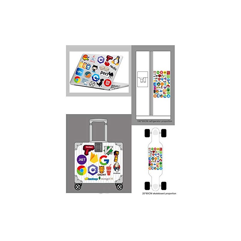 Sanmatic 108pcs Laptop Stickers for Developer Programming Language Include Stickers
