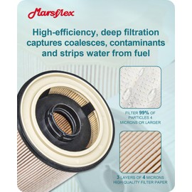 Marsflex Fuel Filter for 2020-2023 Ram 2500 3500 4500 5500 6.7 Cummins Diesel, Fuel Filters fit for Dodge Ram 2019 2020 2021 2022 2023, Fuel Filter Water Separator Replace 68157291AA 68436631AA