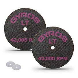 GYROS 1.75” Mini Resin Cut-Off Wheels for Rotary Tools | 2 Double Fiberglass Reinforced Discs | For Wood, Plastic, Stone, Aluminum, Copper, Brass | Dremel Cutting Tool Accessory | Made in USA 11-21702