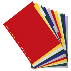 Exacompta - Ref 3012E - PP Document Dividers - Suitable for Use With A4 Documents, Made from Polypropylene, Pre-Punched & Pre-Printed - 12 Part Dividers - Multicoloured
