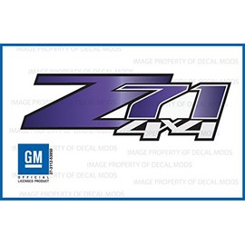 Decal Mods Z71 4x4 Decals Stickers Gradient fits Chevy Silverado/GMC Sierra Purple Eggplant - GREGGPLNT (2007-2013) Bed Side 1500 2500 HD (Set of 2)