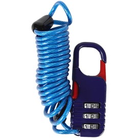 Amazing Harmony Padlock Dial 3 Digit Wire Lock Bicycle Security Key Lock Bike Cable Wire Travel Suitcase (Blue)