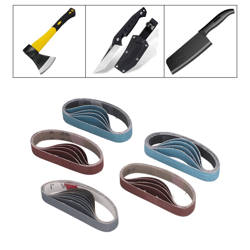 30PCS Sanding Belts Assortment Knife Sharpener Sandpaper Belt Set 80
