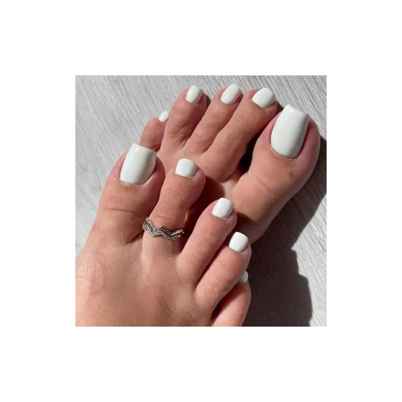 Uñas Postizas de Color Blanco Marfil Sólido para Mujer, Uñas