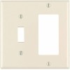 Leviton 80405-T 2-Gang, 1-Toggle 1-Decora/GFCI Combination Wallplate,...