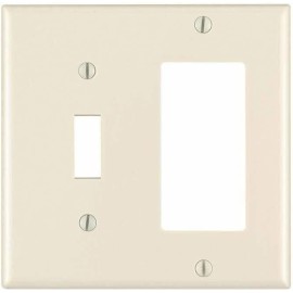 Leviton 80405-T 2-Gang, 1-Toggle 1-Decora/GFCI Combination Wallplate,...