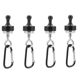 Coollooda Magnetic Carabiner, Set of 4, Magnetic Hooks, Camping Hooks, Strong Magnets, Carabiner, Includes Carabiner, Rust Resistant, Strong, For LED Lanterns, Camping, Warehouses, Kitchen