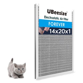 UBeesize 14x20x1 Reusable Electrostatic Air Filter HVAC AC Furnace Filter,MERV 8, Washable, Lasts a Lifetime,Permanent Air Filter,Breathe Fresher,Home And Office(Actual Size:13.5x19.5x0.82 Inch)
