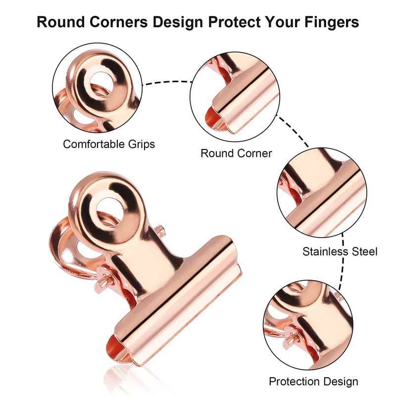 Metal Clips, Small Bulldog Paper Clips, Multi-function Metal Clips for