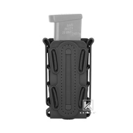 KRYDEX Soft Shell 9mm .45 Mag Pouch Carrier with Belt Clip 1.75" Quick Drying - Color: Black + Olive Drab