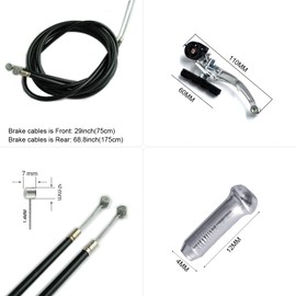 Hmseng V-Type Bike Brake Set, Complete Universal Bike Front and Rear MTB Brake, Bicycle Brakes, Inner and Outer Cables, Include Brakes Lever Calipers Multi-Tool Wrenches-Sliver