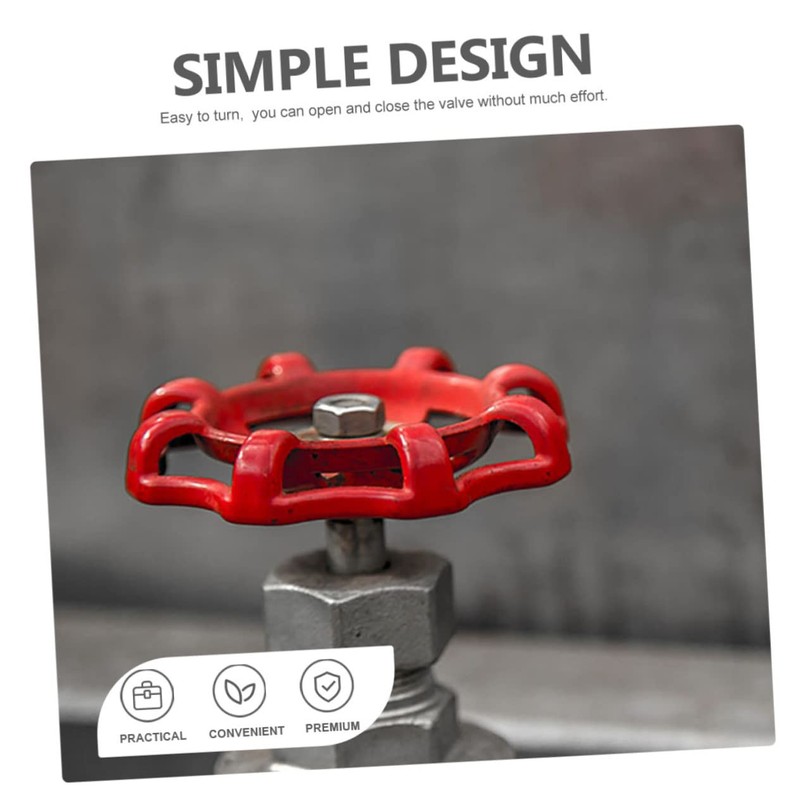 Operitacx Gate Valve Handle 5pcs Red Cast Iron Easy Opening