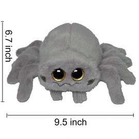 Jorkei - Juguete de araña de peluche de 9.8 pulgadas, súper suave para niños y adultos, lindas decoraciones de Halloween, regalo blando para aliviar el estrés, suministros de fiesta, divertidos