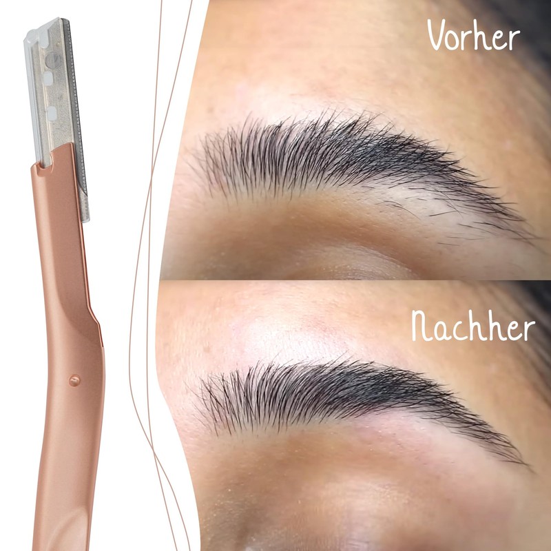 Bamboozy Eyebrow Razor with 5 Premium Blades - Reusable Metal