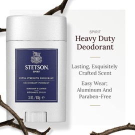 STETSON Personal Care Extra Strength Deodorant by Scent Beauty - Gel Men's Deodorant Stick for Grooming Kit - 3 oz - 3 Pack - Spirit