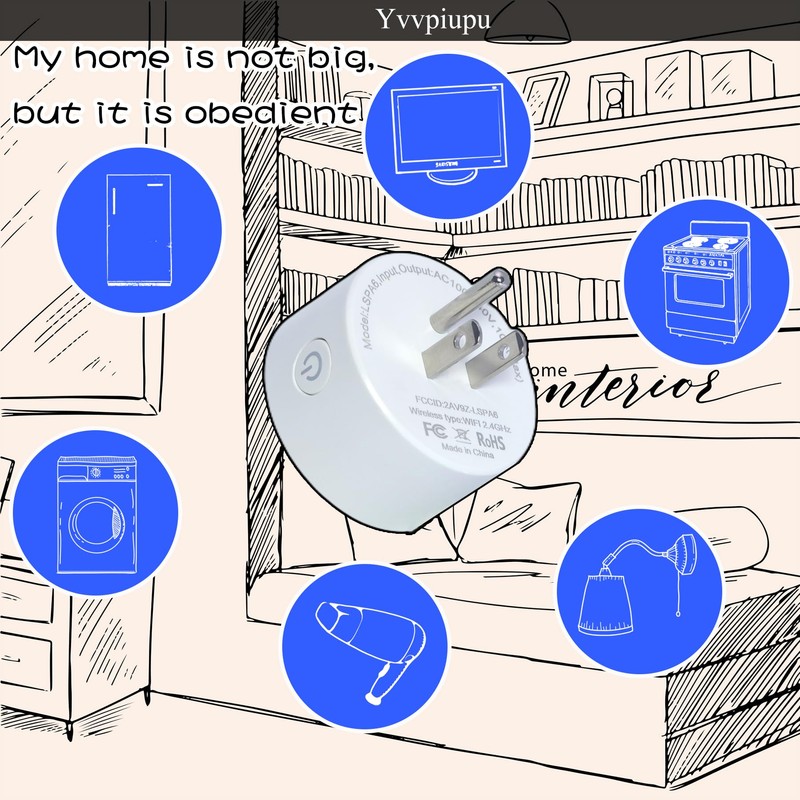 Wi-Fi Plug with Alexa/Google Home/Smart Life, Smart Home Hub, Timer,