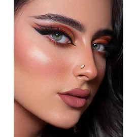 COCHARM 14K Solid Gold Marquise CZ Nose Stud 20g Yellow Gold L Bend Nostril Nose Stud 7mm Long Nose Piercing 14kt Real Gold Sparkling CZ Nickle Free Nose Studs Nose Jewelry