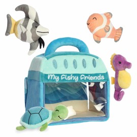 Aurora® Engaging Baby Talk™ My Fishy Friends™ Baby Playset - A Fun Playset for Sensory Engagement and Play - for Babies and New Parents - Blue 6.5 Inches
