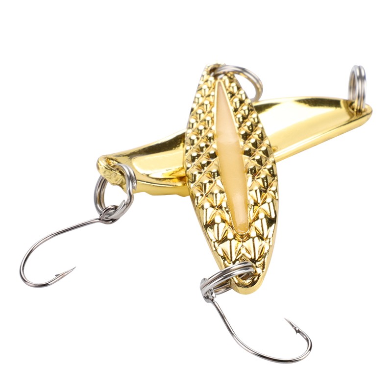 10pcs Metal Shiny Spoon Bait Hard Lures with Hook Fishing