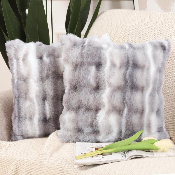 Madizz Set of 2 Soft Plush Short Wool Velvet Decorative