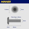 MINHER 10 Sets M8 x 65 mm Screws Flat Head
