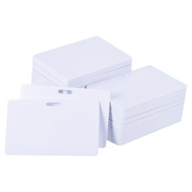 PATIKIL PVC Cards with Horizontal Slot Punch, 500 Pcs 30Mil Graphic Quality Printable Blank Cards for ID Badge Business Card Credit Card, White