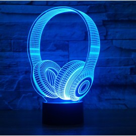 Hologram 3D Lamp Creative Night Light, LED Light for Kid's Bedroom Living Room