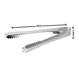 Mini Stainless Steel Tongs | 18cm / 7" Tongs for Candy Buffet, Ice Cubes, Salad, and More - Perfect for Wedding Parties, BBQs, and Picnics