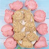 16Pcs Ocean Animal Cookie Cutters with Plunger Stamps Set, Fish,