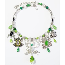 Claire Kern Creations 5 Vintage Frog Pendants Handmade Gemstone Necklace Earrings Bracelet Brooch